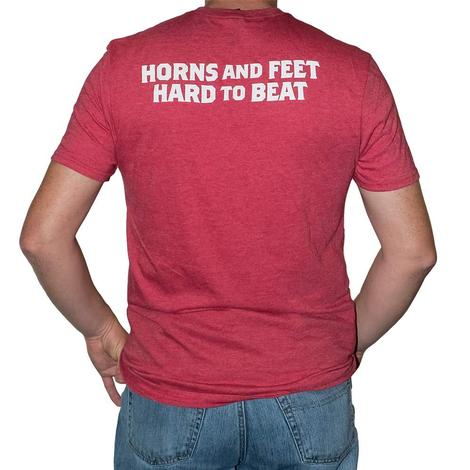 Let's Rope Horns and Feet Hard to Beat Red Tee